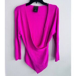Asymmetrical hemline sweater by Baranda, size Medium